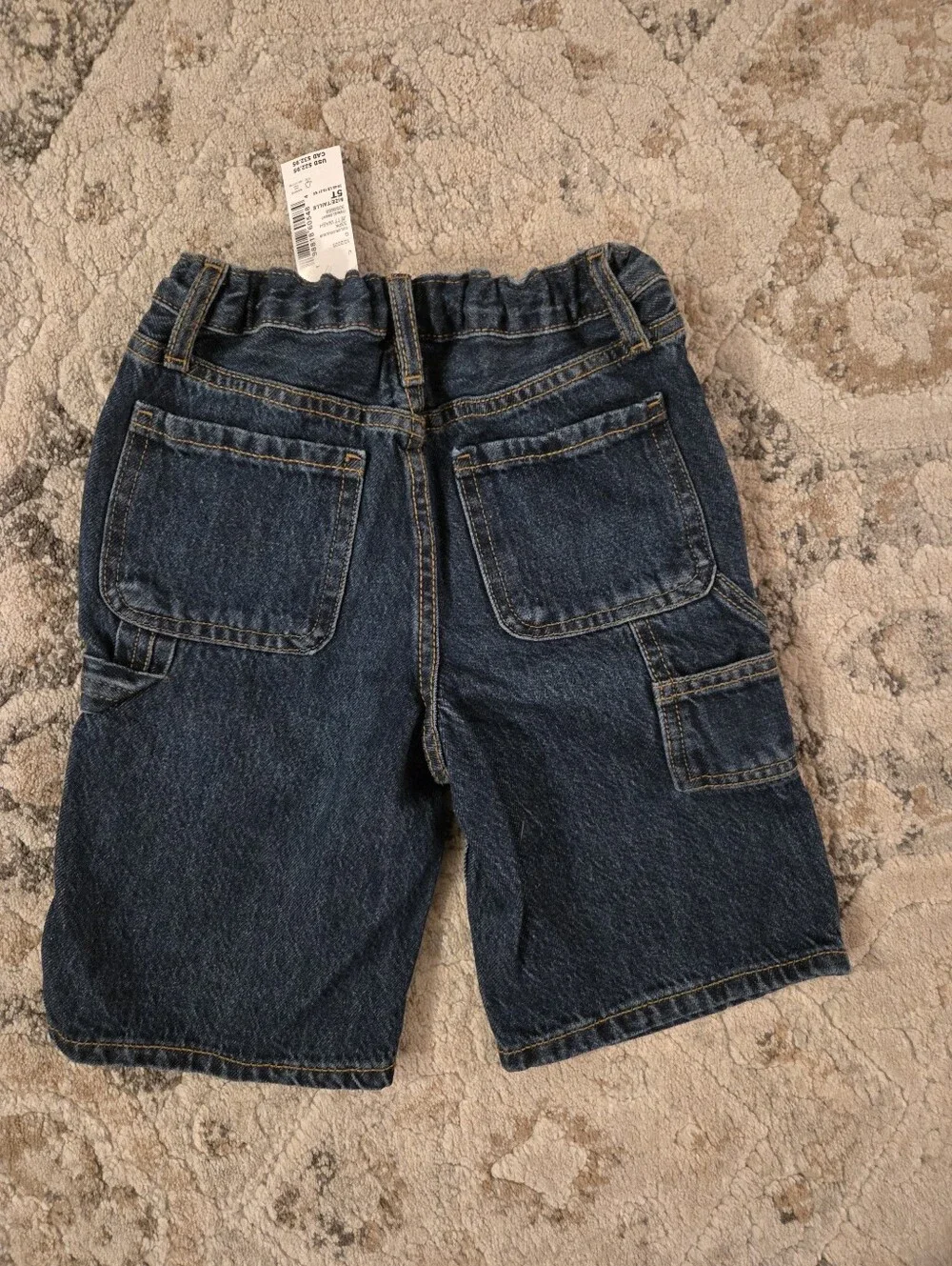 NWT The Childrens Place Baggy Distressed Utility Jorts Size 5